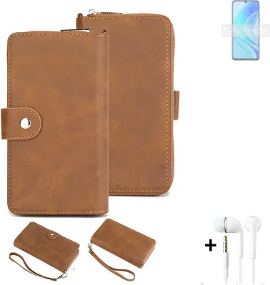 Produktbild von K-S-Trade 2in1 Handyhülle kompatibel mit Huawei Enjoy 50 + Kopfhörer Schutzhülle & Portemonnee Schutzhülle Tasche Handytasche Case Etui Geldbörse