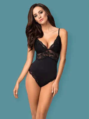 Produktbild von OBSESSIVE Gepolsterter Teddy Body Schwarz S/M