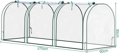Obrázok produktu pre Jayseuw fóliový skleník PE priehľadný skleník na paradajky 270*90*90 cm 135 g/m², vodotesný, odolný voči poveternostným vplyvom, biely
