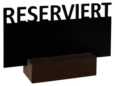 Produktbild von 1x Tisch-Kreidetafel "Reserviert" dunkelbraun 17.5x10.5x5cm