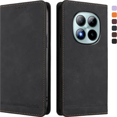 Obrázek produktu pro Pouzdro pro Xiaomi Redmi Note 15 Pro+, retroPolyuretankožené flip pouzdro s stojánkem a přihrádkami na karty Černý