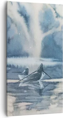 Produktbild von Bild auf Leinwand - Leinwandbild - Boot Fischer Wasser - 55x100cm - Wand Bild - Wanddeko - Leinwanddruck - Bilder - Kunstdruck - Wanddekoration - Leinwand bilder - Wandkunst - PA55x100-3864