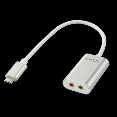Produktbild von Lindy 42711, Weiß, USB C, 3.5mm, Männlich, Weiblich, 25 g