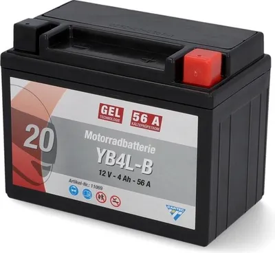 Produktbild von Cartec Gel Motorradbatterie YB4L-B 4Ah 120A