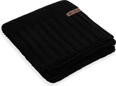 Produktbild von Knit Factory Vinz Plaid XL - Schwarz - 195x225 cm