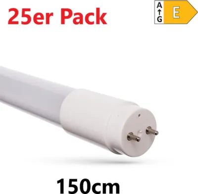 Produktbild von 25x LED 150cm Röhre G13 Tube Glas T8 Leuchtstoffröhre 20W 2400lm Kaltweiß 6000K