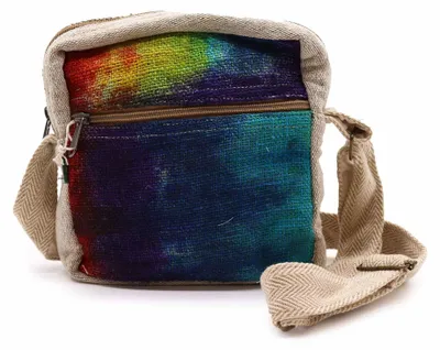 Imagen del producto de Bolso bandolera de cáñamo teñido con 1 cremallera