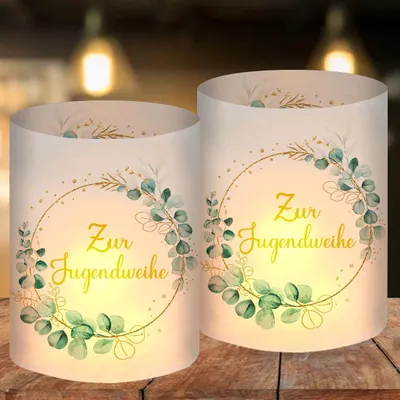 Productafbeelding van 12 Windlichten voor Tafelversiering voor de Jugendweihe