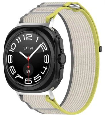 Produktbild von Für Samsung Galaxy Watch Ultra 47mm Design Nylon Klettverschluss Sport Arm Band M4
