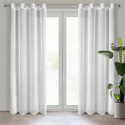 Produktbild von Gardine SONIA weiß 140x250 cm  Ösen Ösenvorhang