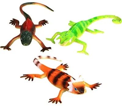 Produktbild von 1 x Echse (Chamäleon, Agame, Gecko) aus Kunststoff ca. 24 cm, Gummi, 1 aus 3 Varianten