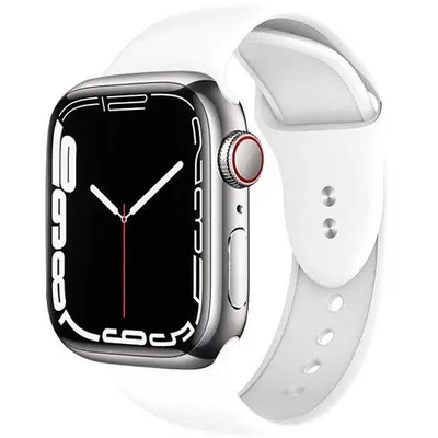Image de Bracelet Crong Sport Liquid Band pour Apple Watch 49/46/45/44 mm, blanc