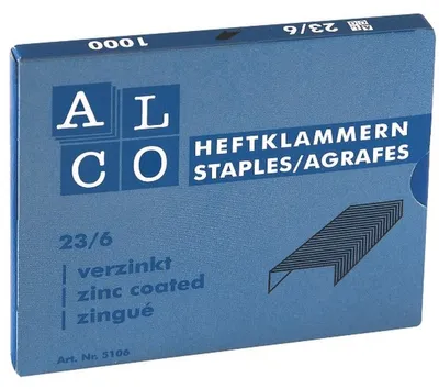 Produktbild von Alco Heftklammern Stahl verzinkt 6/4 2000 ST