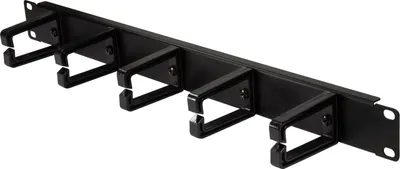 Produktbild von Logilink Kabelführungspanel 19" 1HE, 5 Plastikringe, schw