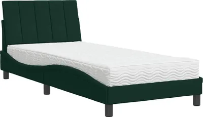 Immagine prodotto di vidaXL Letto con materasso "Hanko" verde scuro 90x200 cm in velluto