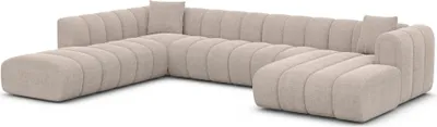 Produktbild von Strukturstoff U-Form XXL Lounge Wohnlandschaft Amoria Beige Rechts