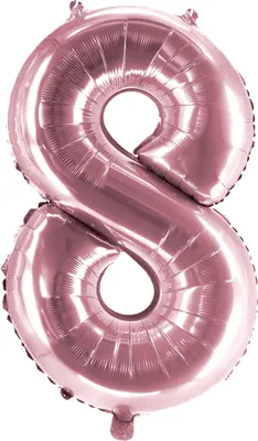 Produktbild von Folienballon Rosé 100cm Zahl 8