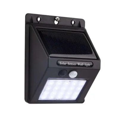 Produktbild von Kunststoff Solar Wandleuchte 20 weiße SMD LED PIR Sensor 12,3x9,9x5cm 35300