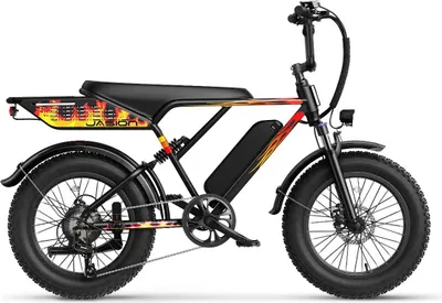 Produktbild von E-Bike JASION RetroVolt - 48V12.5Ah 20 Zoll Reifen Mechanische Scheibenbremse - Schwarz