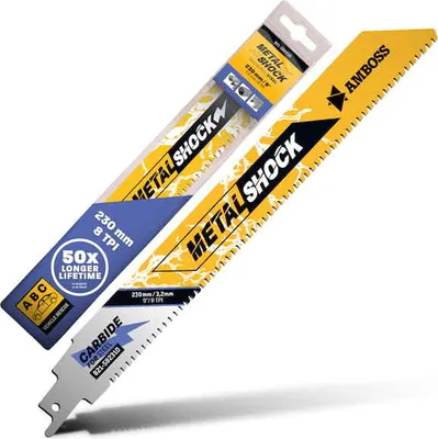 Produktbild von 1x Amboss Metal Shock Säbelsägeblatt Länge 230 mm 8 ZpZ