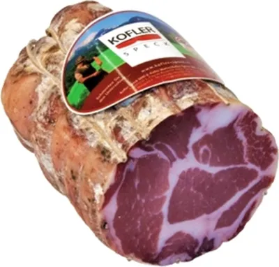 Obrázek produktu pro Uzená Coppa se slaninou, 1/3 balení, cca 500 g – Kofler Delikatessen