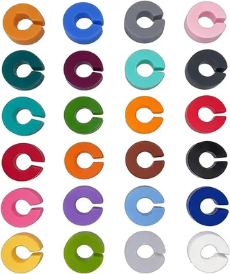Immagine prodotto di Marcatori in silicone per bicchieri - Set da 24 - Marcatori - Bicchieri per vino - Riutilizzabili - Marcatori a forma di C per bicchieri da vino