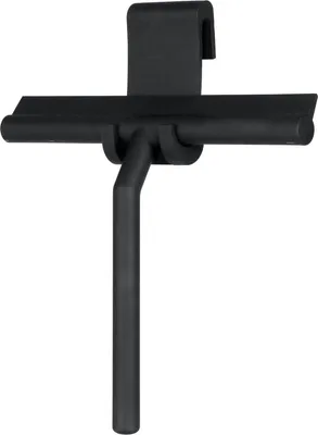 Produktbild von EAVY Duschabzieher Silikon schwarz, 21 cm, mit Halterung ohne Bohren, Abzieher für Duschwand, Glas und Spiegel