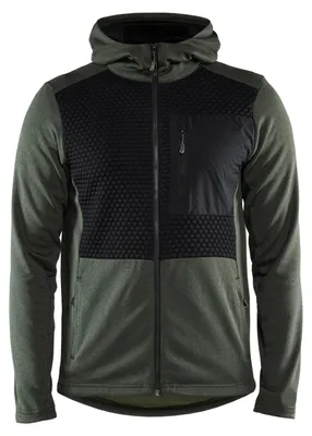 Produktbild von Blakläder® Kapuzensweater mit durchgänigem Reißverschluss Schwarz Melange 3540 2533, Farbe:Herbstgrün/Schwarz, Größe:4XL