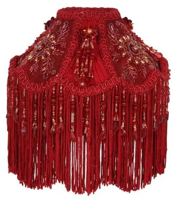 Productafbeelding van Lampenkap Victoriaans bolletje, klein, 18 cm - Rood - Stof