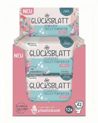 Produktbild von Feuchtes Toilettenpapier SENSITIV, 12x42 Tücher, ohne Duft- & Farbstoffe