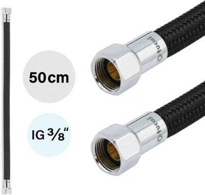 Produktbild von Flexschlauch DN8 IG/IG 3/8" -500mm Schwarz Verchromt