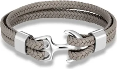 Produktbild von Elegantes Anker Armband für Herren in Grau und Silber KP17880