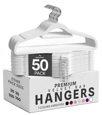 Produktbild von Famanu Kleiderbügel Premium aus Samt - Set von 50, weiß
