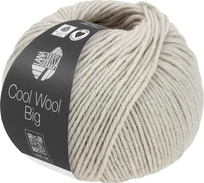 Produktbild von Lana Grossa COOL WOOL Big Mélange 50 g extrafeine Wolle in dezenten Mélange-Tönen 120 m Farbe 1691 - Grège meliert