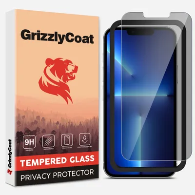 Produktbild von GrizzlyCoat Easy Fit AntiSpy iPhone 13 Pro Max Panzerglas Gehärtetes Glas Displayschutz Privacy - Hüllenfreundlich + Applikator
