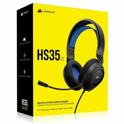 Produktbild von Corsair HS35 v2, Kabelgebunden, Gaming, 252 g, Kopfhörer, Blau