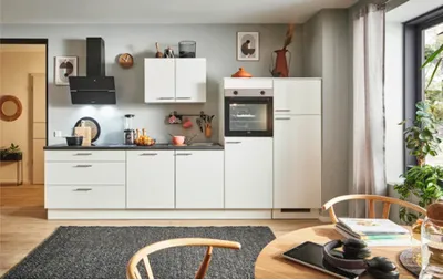 Produktbild von PICCANTE Plus Küchenzeile ohne Geräte Sonera 310 cm weiß matt vormontiert Variante rechts 4067368010078