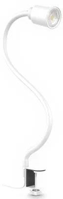 Immagine prodotto di B.K.Licht Luce a morsetto LED con 5W GU10 illuminante I bianco caldo I collo d'oca flessibile I girevole I girevole I girevole I interruttore a levetta I collo d'oca I metallo I bianco opaco