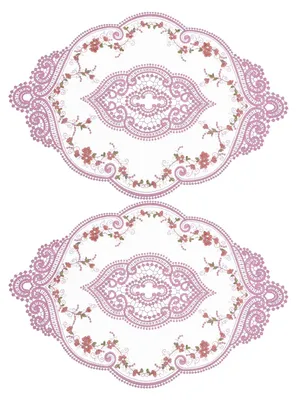2er-Set ovale Spitzenplatzdeckchen, 30x40 cm, lila