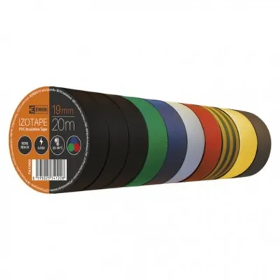 Obrázok produktu pre Izolačná páska Emos PVC 19mm / 20m mix 10ks
