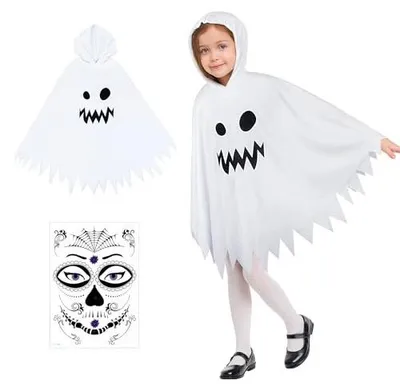 Zdjęcie produktu dla Kostium ducha dla dzieci na halloween karnawał cosplay tatuaż