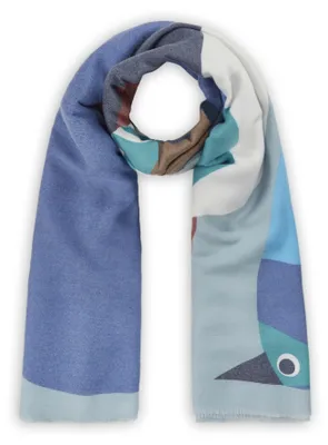 Produktbild von Codello (122) PRINTED SCARF POLYESTER/VISCOSE FOX blau-90X180CM, blau BLU2 BLU2 90/180CM