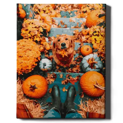 Image de Oh Art  - Peinture par numéros Set - 40x50cm, avec cadre en bois et pinceaux "Retriever" DIY