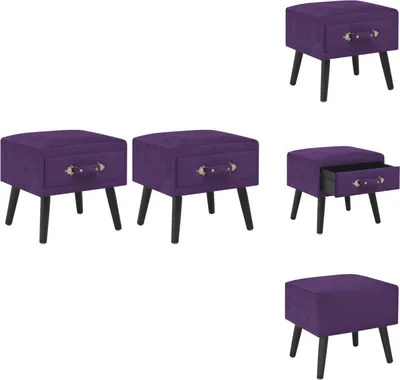 Produktbild von vidaXL Nachttische 2 Stk. Dunkelviolett 40 x 35 x 40 cm Samt -  Nachttische