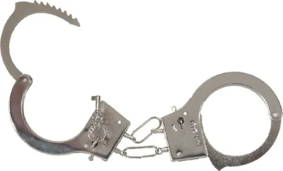 Handschellen aus Metall mit Schlüssel Kostüm-Zubehör Polizist Fasching Karneval Mottoparty
