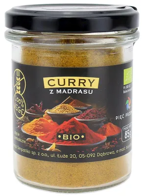 CURRY Z MADRASU BEZGLUTENOWE BIO 85 g - PIĘĆ PRZEMIAN