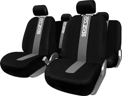 Productafbeelding van SPARCO Classic autostoelhoes set, voor- en achterkant, polyester, zwart/grijs