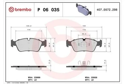 Produktbild von MAGNETI MARELLI Bremsbeläge Satz Vorne Bremsklötze für BMW 3 Touring (E91) 363700406035