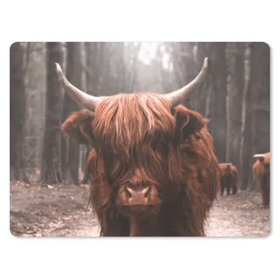 Produktbild von MuchoWow® Mauspad Mousepad Schottischer Highlander - Tiere - Wald 23x19 cm - Mousepads - Maus Mat - Pad - Mausunterlage - Schreibtischunterlage - Mauspad