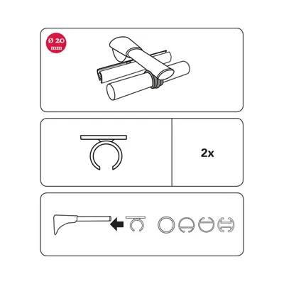 Obrázok produktu pre Gardinia krúžkový adaptér pre univerzálne držiaky pre Ø 20 mm chróm cm